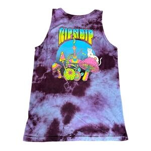 Ripndip Mushroom Lord Nermal Cat Pocket Tank Top Mens Medium Purple Tie Dye